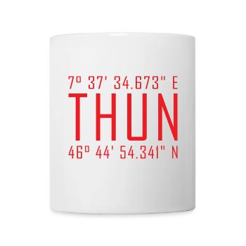 Coordonnées de Thun – Déclaration de faute de frappe rouge - Mug blanc - blanc - Devant