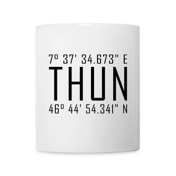 Thun Coordinates – Typography with Local Reference Besch - Mug - white - Front