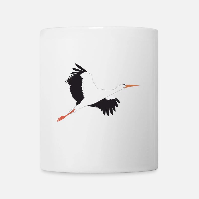 Stork flies up - Mug - white