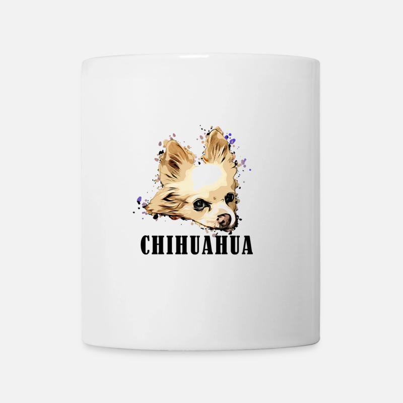 Chihuahua Longhair Comic Text - Mug - white