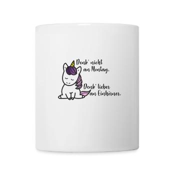 Einhorn Montag - Tasse - Weiß - Vorne
