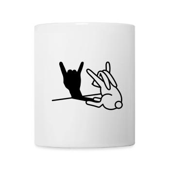 Kaninche Schatten Hand ROCK Musik HARD ROCK Fan - Tasse - Weiß - Vorne
