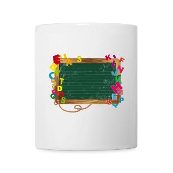 Schultafel für eigene Beschriftung mit Buchstaben - Tasse - Weiß - Vorne