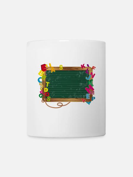 Grüne Schultafel - Tasse - Weiß