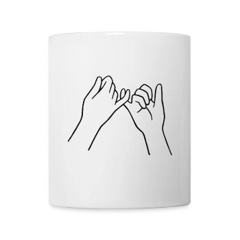 Friendship oath hands haggle fingers pinky - Mug - white - Front