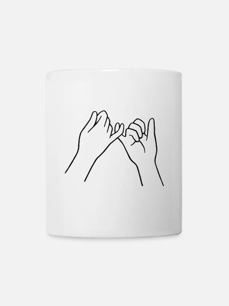 Freundschaft Schwur Hände Hakeln Finger pinky - Tasse - Weiß