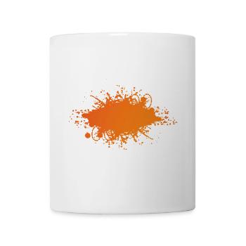 Farbe Klecks Spritzer Maler Geschenk bunt orange - Tasse - Weiß - Vorne