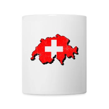 Switzerland map with the Swiss flag - Mug - white - Front