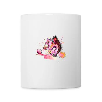 Eichhörnchen beim Futtern - Tasse - Weiß - Vorne