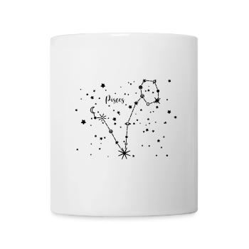 Signe du zodiaque Poissons / Poissons, ciel nocturne, planètes - Mug blanc - blanc - Devant