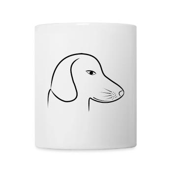 süßer Dackel Kopf - Tasse - Weiß - Vorne