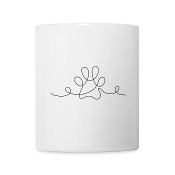 Chien, chat, patte, animal, animal de compagnie, Linéarant, Amour - Mug blanc - blanc - Devant