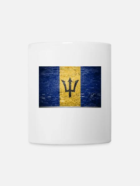 Barbados Flag Graffiti on Brick Wall - Mug - white