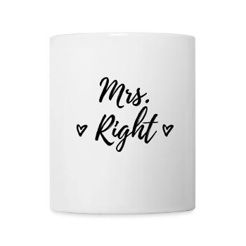 Mrs. Right wedding gift saying partner look - Mug - white - Front