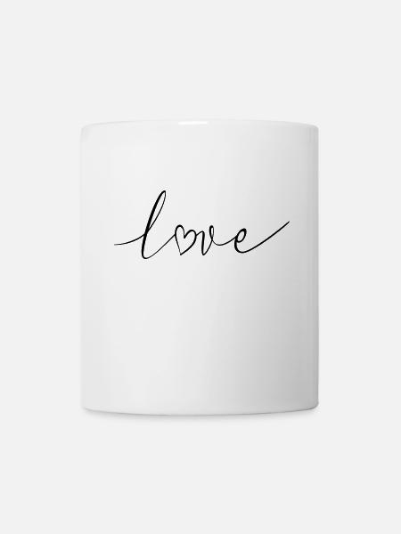 Amour amour lettrage police de calligraphie - Mug blanc - blanc