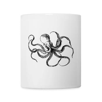 Okkulte Oktopus-Illustration – Vintage-kosmische Kunst - Tasse - Weiß - Vorne