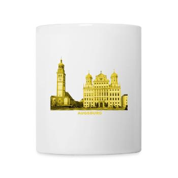 Augsburg Schwaben Bayern Rathaus Perlachturm - Tasse - Weiß - Vorne