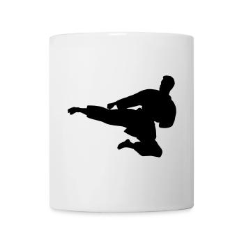 Karaté ou taekwondo sauté latéralement - Mug blanc - blanc - Devant