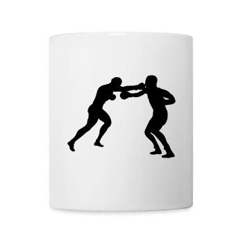 Combat de boxe - Mug blanc - blanc - Devant