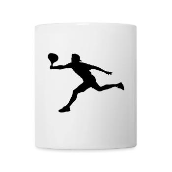 Tennisspieler in Aktion Spieler Schattenbild - Tasse - Weiß - Vorne
