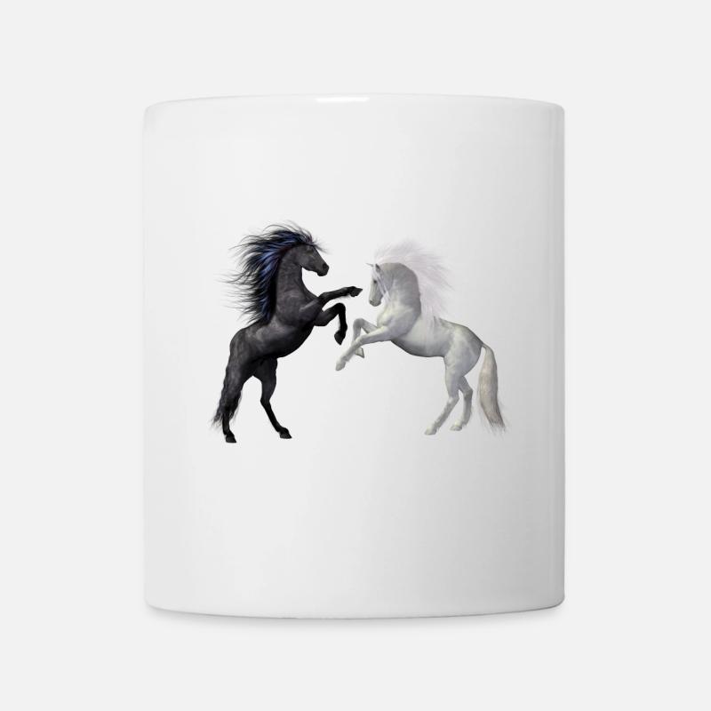 Chevaux dansants dans l’obscurité et la lumière - Mug blanc - blanc