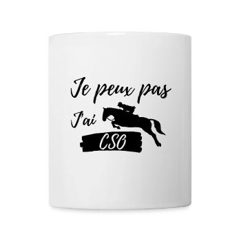 Je Peux pas J'ai CSO (cheval) - Mug blanc - blanc - Devant