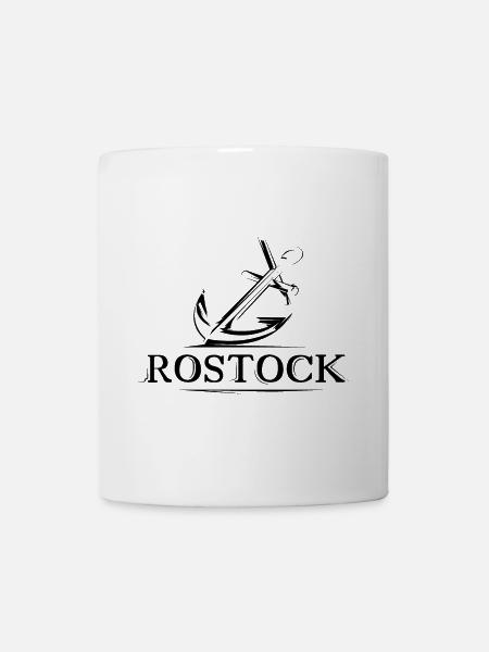 rostock stadt see anker fische anchor logo - Tasse - Weiß