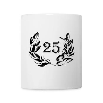 25 ans anniversaire anniversaire années symbole de laurier - Mug blanc - blanc - Devant