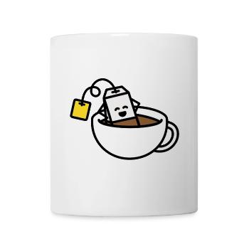 Funny tea bag in teacup bath Tea lover Tea drinker - Mug - white - Front