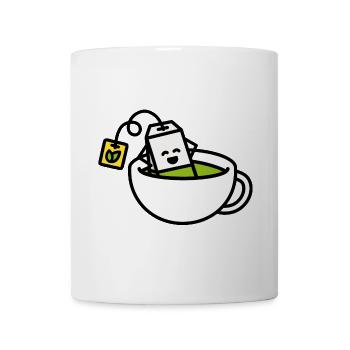 Drôle de sachet de thé Matcha Green dans teacup spa Yoga - Mug blanc - blanc - Devant