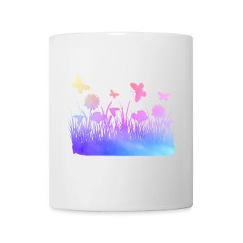 Prairie fleurs fleurs de jardin de couleurs d’eau - Mug blanc - blanc - Devant