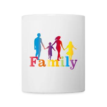 famille colorée,père,mère,fille et fils - Mug blanc - blanc - Devant