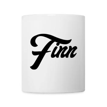 Name Finn geometrisches Muster auf Textilien - Tasse - Weiß - Vorne