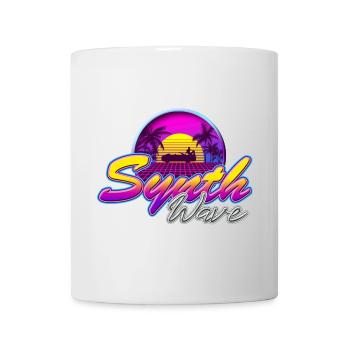 Synth-Wave Music Neon-Vibe Electrowave sunset - Mug blanc - blanc - Devant