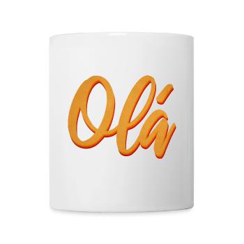 Olá Orange Script Tee - Tasse - Weiß - Vorne