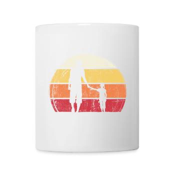Sunset Silhouette: Vater und Kind - Tasse - Weiß - Vorne