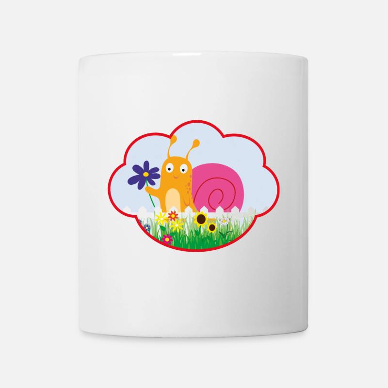 Kleine süße Schnecke mit Blume - Tasse - Weiß