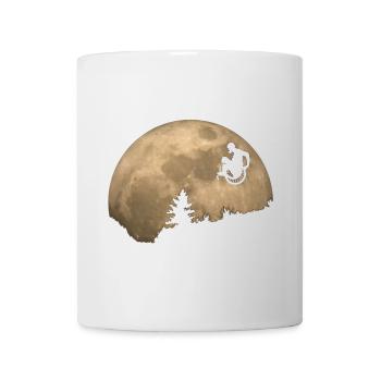 Saut en fauteuil roulant WCMX ET vers la lune * - Mug blanc - blanc - Devant