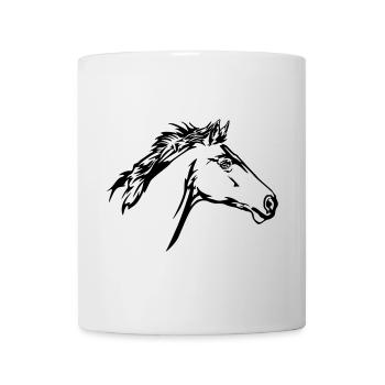 Rennendes Pferd Kopf - Tasse - Weiß - Vorne