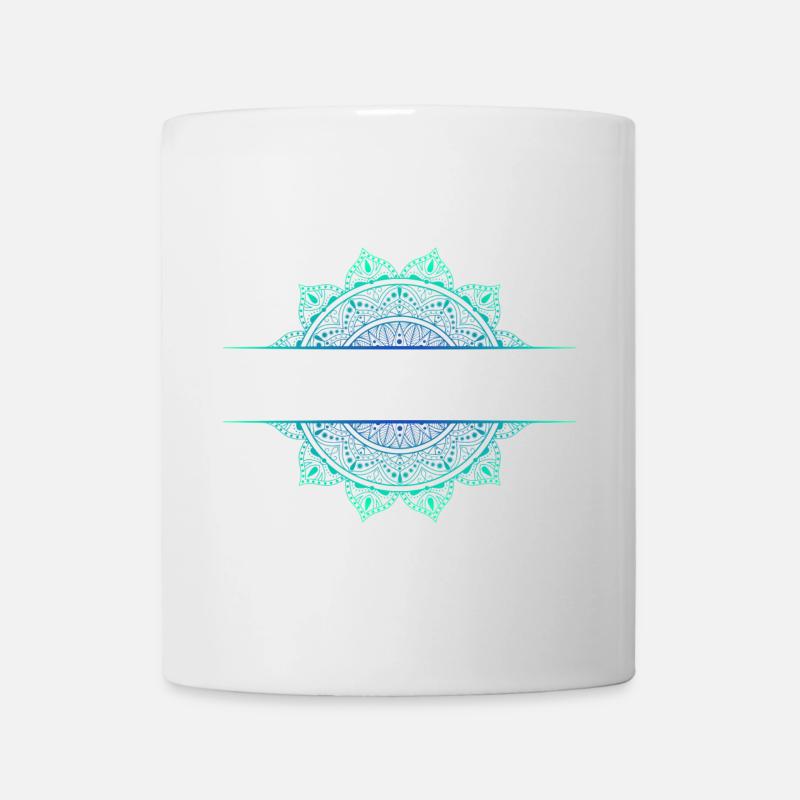 Mandala Cyan Green - Tasse - Weiß