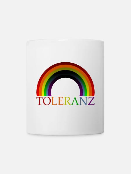 TOLERANZ REGENBOGENFAHNE DIVERSITÄT VIELFALT - Tasse - Weiß