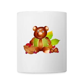 ours en peluche magique fait de châtaignes avec des noix - Mug blanc - blanc - Devant