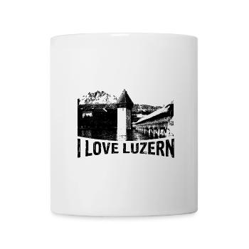 I love LUZERN mit Kapellbrücke - Tasse - Weiß - Vorne