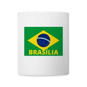 Brasília Stadt in brasilianischer Flagge - Tasse - Weiß - Vorne