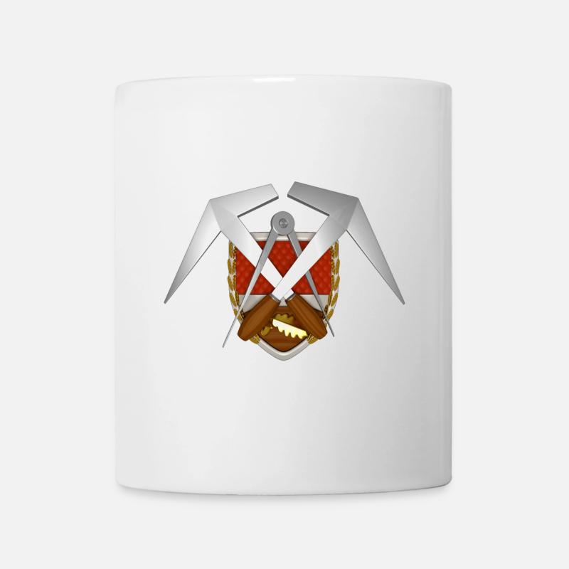 Handwerk Dachdecker Emblem - Tasse - Weiß