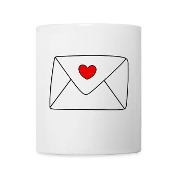 Herz Brief Liebesbrief Geschenk Valentinstag Paare - Tasse - Weiß - Vorne