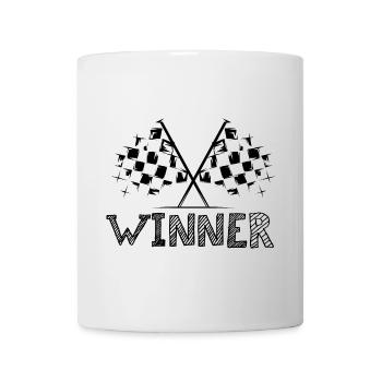 Vainqueur Flag Car Racing Icons Logo icône Équipe - Mug blanc - blanc - Devant