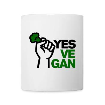 Vegan Vegetarian Vegan Yes, ve gan animal lover - Mug - white - Front