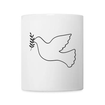 Friedenstaube mit Zweig - Tasse - Weiß - Vorne