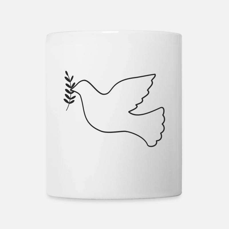Friedenstaube mit Zweig - Tasse - Weiß